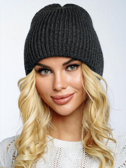 Шапка вязаная "Fishka" Графит