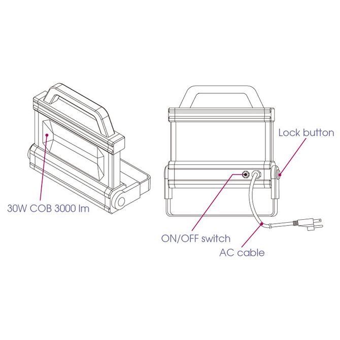 KING TONY (9TA42A) Фонарь-прожектор светодиодный, 220 В, 3000 люмен