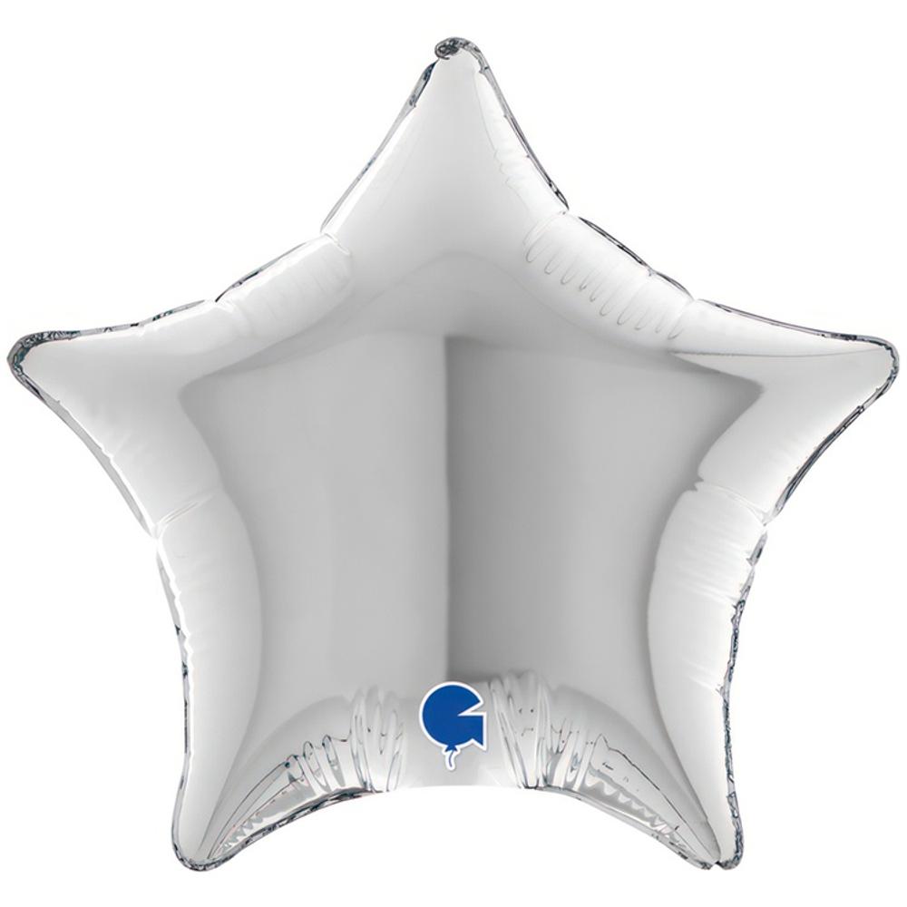 Шар фольгированный Звезда 10 см (Серебряный)