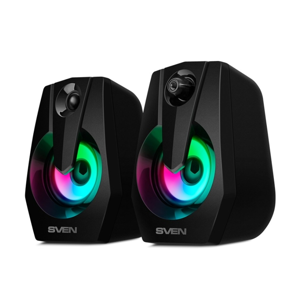Колонки Sven 370,  2.0,  черный [sv-020552]