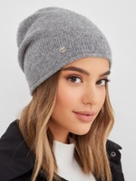 Шапка LACE удлиненная одинарная,с руликом с содержанием кашемира