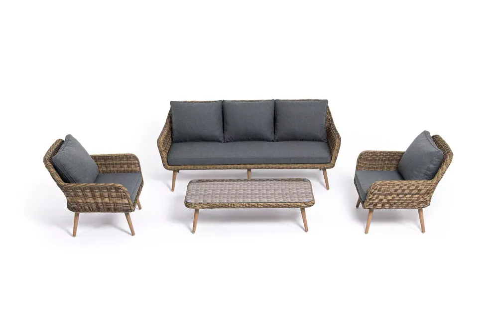 "Прованс" лаунж-зона плетеная из искусственного ротанга, цвет соломенный