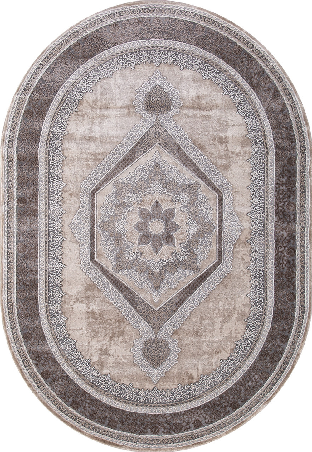 Ковер 04037C - GREY / BROWN - Овал - коллекция ARMINA размер 80*150 см