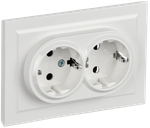 BRITE Розетка 2-местная с заземлением без защитных шторок 16А в сборе РС12-3-БрБ белый IEK