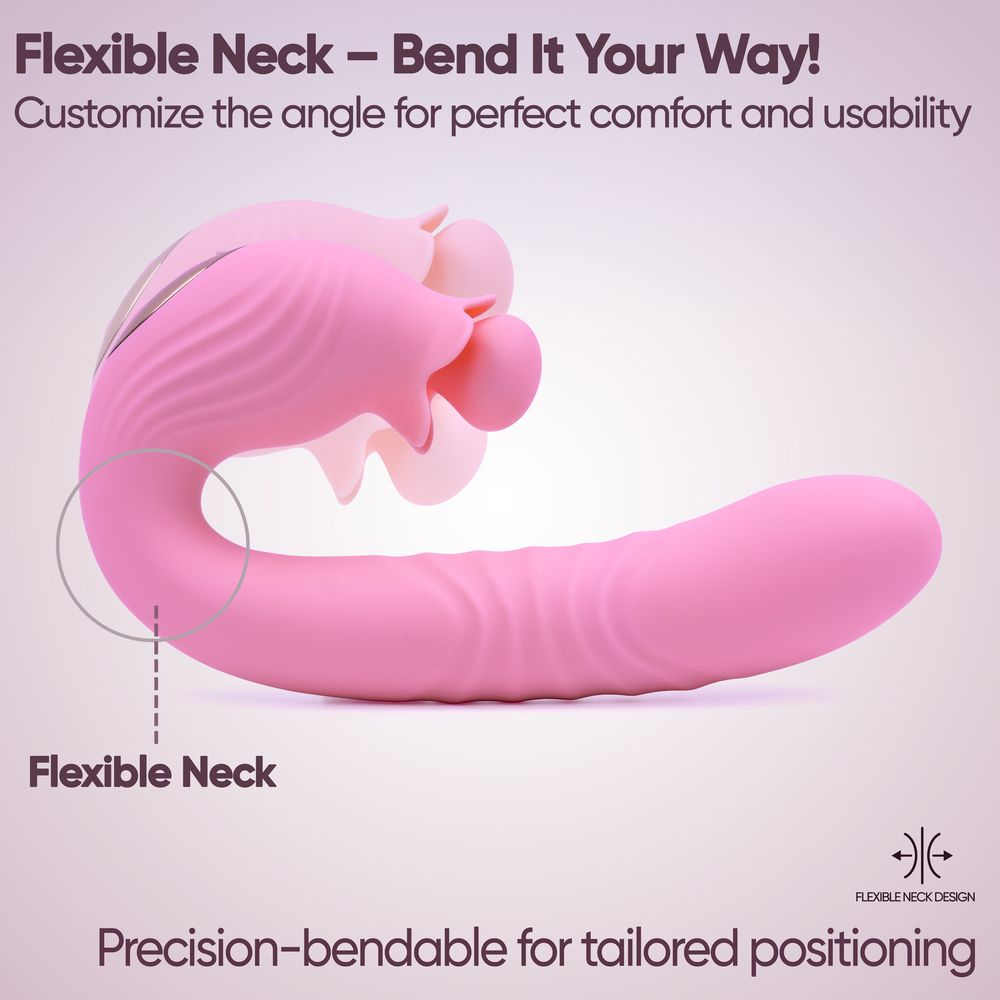 Розовый вибратор для стимуляции точки G Selove Campanula Thrusting & Stroking G-Spot Vibrator Pink