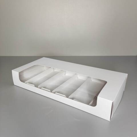 Коробка для эскимо с окном белая 33,6х16х5,5 см