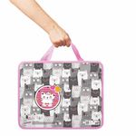 Папка на молнии с ручками ЮНЛАНДИЯ А4, 1 отделение, пластик, ширина 80 мм, "Gray kittens", 228170