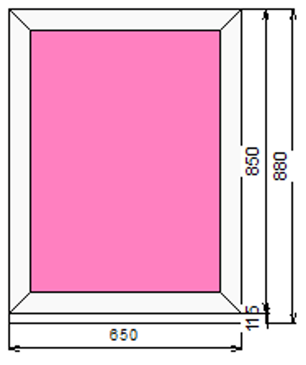 Пластиковое окно 850 х 650 ТермА Эко с глухой створкой