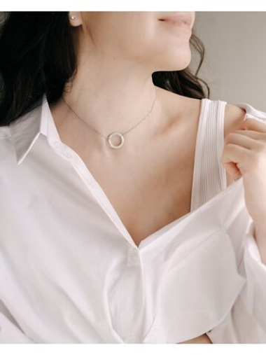 Колье-чокер "Круг" из серебра с фианитами