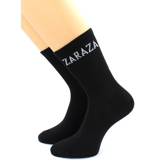 Носки с надписью "Zaraza" черные Hobby Line