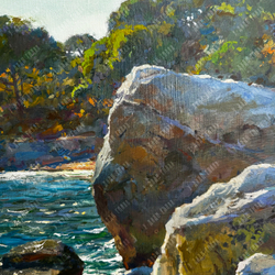 Свиридов С. А. (р. 1964 г.) Берег в Фаворском парке. Холст, масло. Крым, 2019 г.