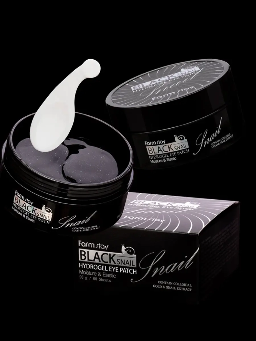 FARMSTAY - ПАТЧИ ГИДРОГЕЛЕВЫЕ ДЛЯ ГЛАЗ С МУЦИНОМ ЧЕРНОЙ УЛИТКИ BLACK SNAIL HYDROGEL EYE PATCH, 60 ШТ.