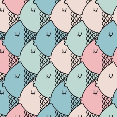 Разноцветные спящие рыбки