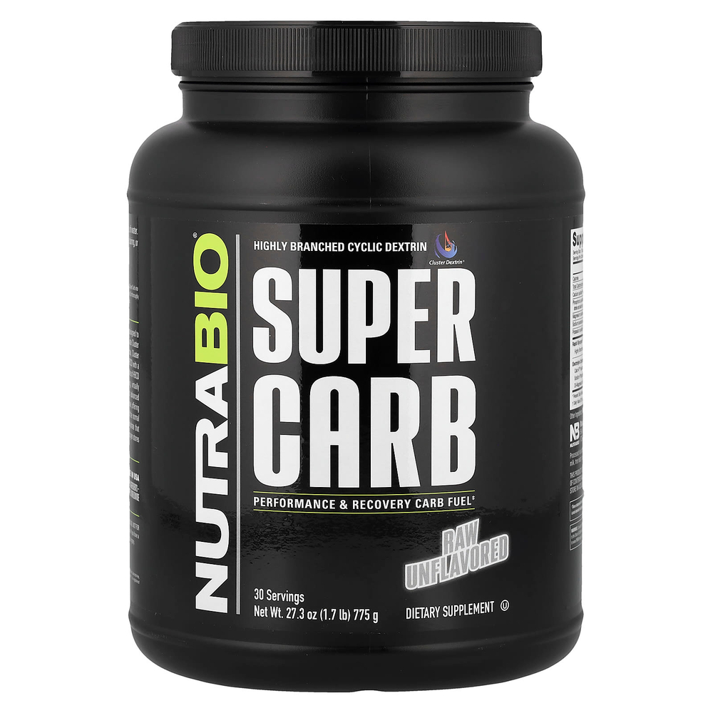 NutraBio, Super Carb, сырые без добавок, 775 г (1,7 фунта)