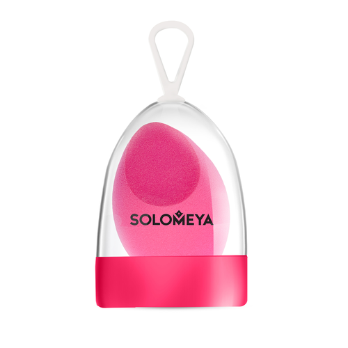 SOLOMEYA Спонж для макияжа СО СРЕЗОМ косметический РОЗОВЫЙ Flat End Blending Sponge, 1 шт