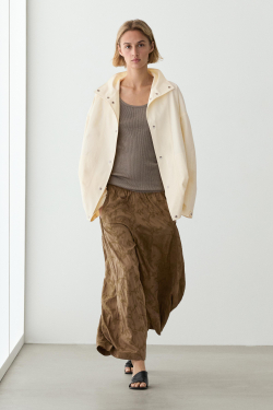 Massimo Dutti Бомбер с кнопками, натуральный/кремовый