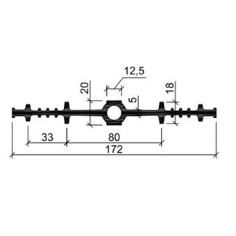 Шпонка гидроизоляционная резиновая дв 170 12 5