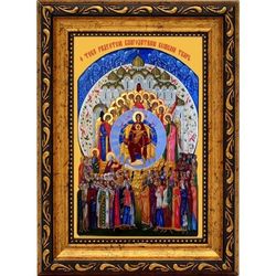 О Тебе радуется. Икона Божьей Матери на холсте.