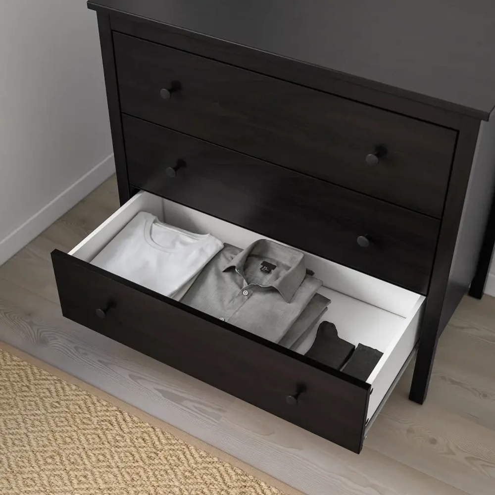 Комод с 3 ящиками - IKEA KOPPANG/КОППАНГ ИКЕА, 46х90х83 см, черный