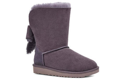 UGG Угги Classic Short Cuffed Bow Fleece Lined, серый