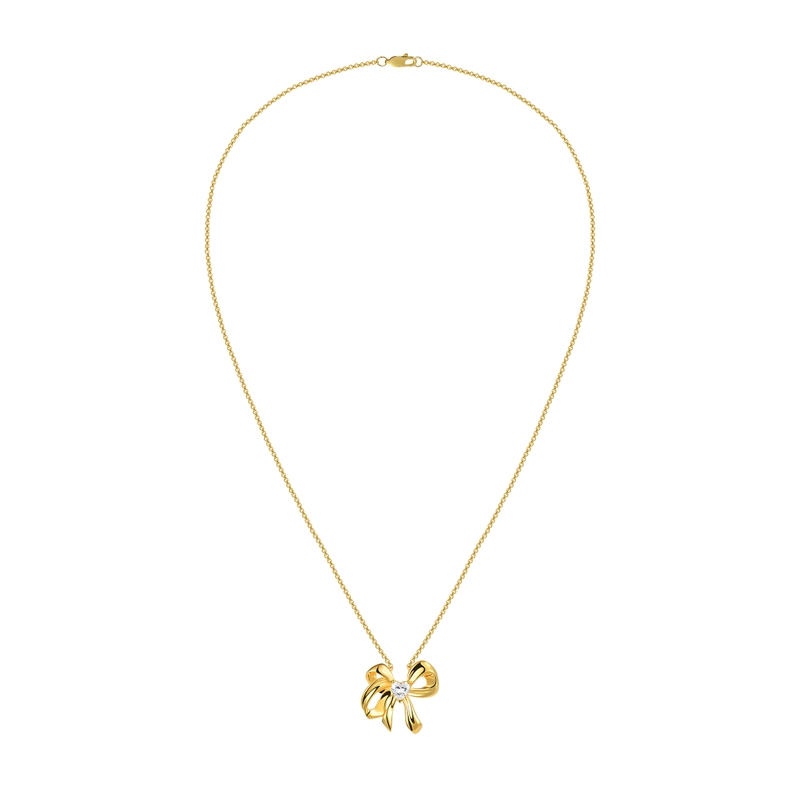 Колье Сердечный Бант – Золото