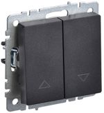 BRITE Выключатель жалюзи 10А ВС10-1-5-БрЧ черный IEK
