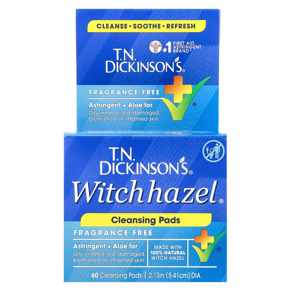 Dickinson Brands, TN Dickinson's® Witch Hazel®, очищающие салфетки, без отдушек, 60 очищающих салфеток