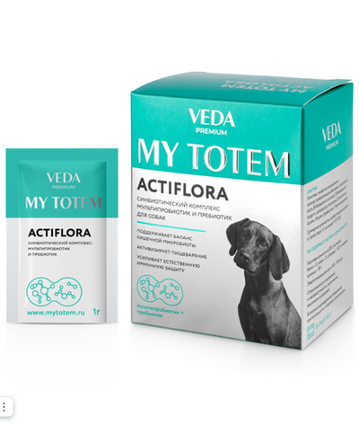 Пребиотик MY TOTEM ACTIFLORA синбиотический комплекс для собак 1гр 1шт
