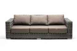 "Боно" диван из искусственного ротанга трехместный, цвет графит