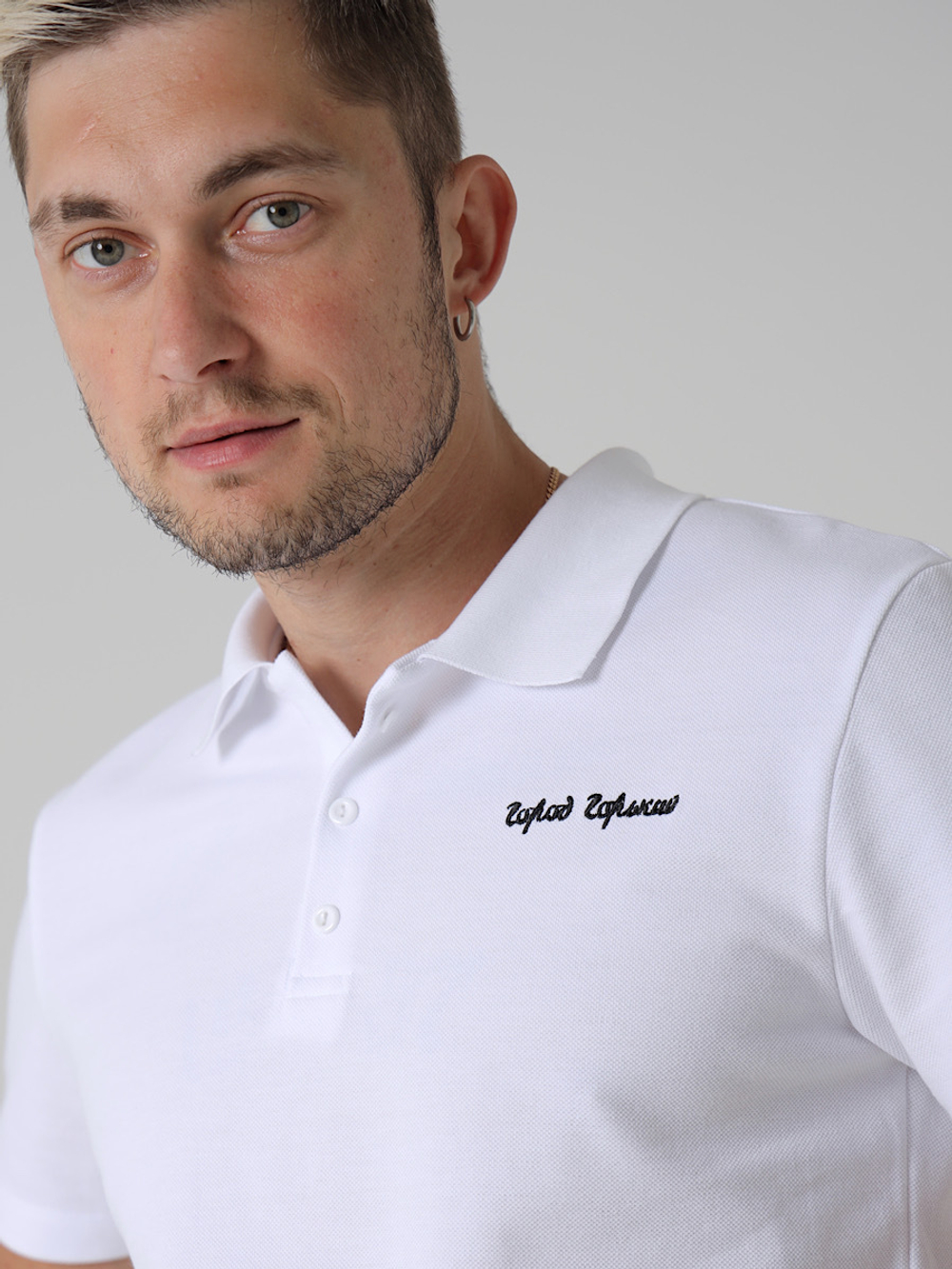 Футболка поло Город Горький белая