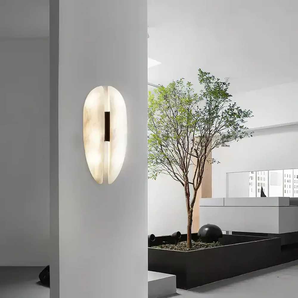 Wall design lamp Luna Alabaster by Mooiehome