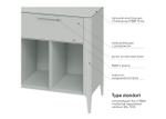 Тумба Type 4 ящика 2 полки ширина 180 см (светло-серый)