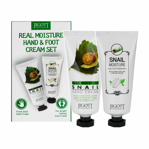 JIGOTT REAL MOISTURE HAND&FOOT CREAM SET Набор: крем для ног, крем для рук 100мл+100мл