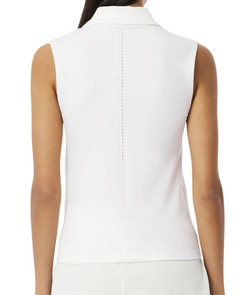 Женское поло Lacoste Women's Sleeveless Stretch Knit Tennis - белый