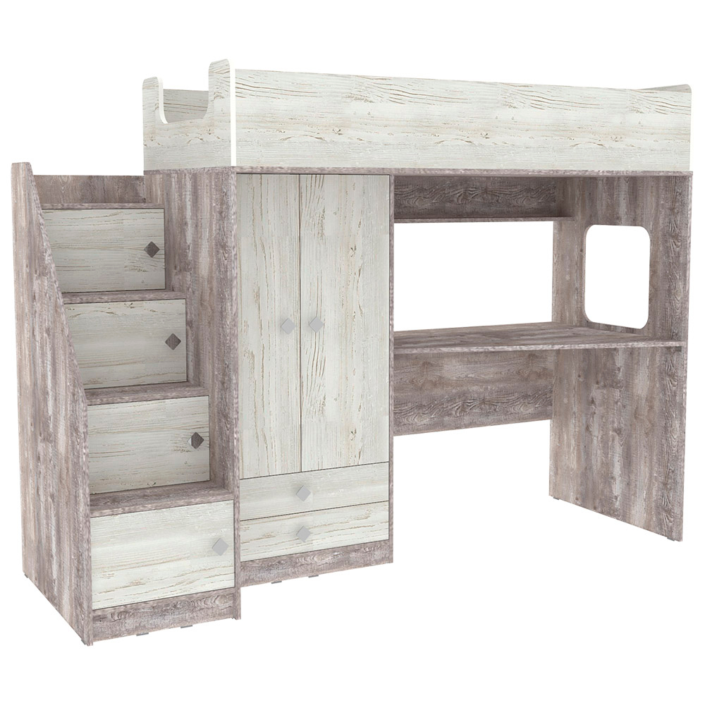 Кровать-чердак КарИВи Л-А606.3 75х190 Бетон Винтерберг