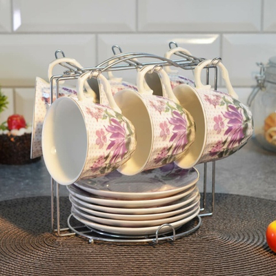 Чайный набор 12 предметов 220мл на подставке (00110745)