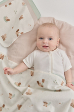 Пелёнки фланелевые BUBA KIDS, 3 шт., Бобры на хуторе/Речная вода/Бежевый, 95х11