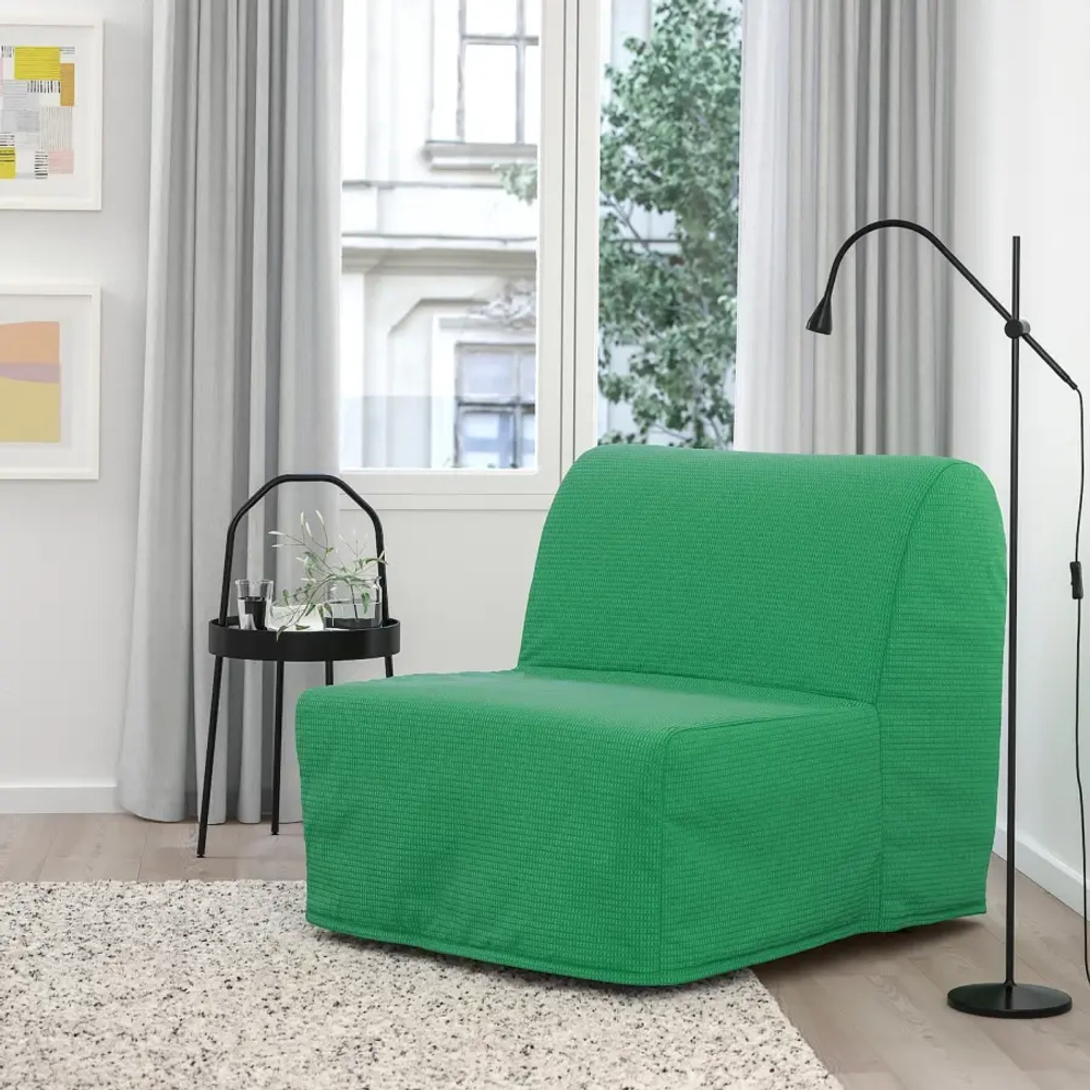 Кресло-реклайнер - IKEA LYCKSELE HÅVET/ЛИКСЕЛЕ ХОВЕТ ИКЕА, 87х100х80 см, зеленый