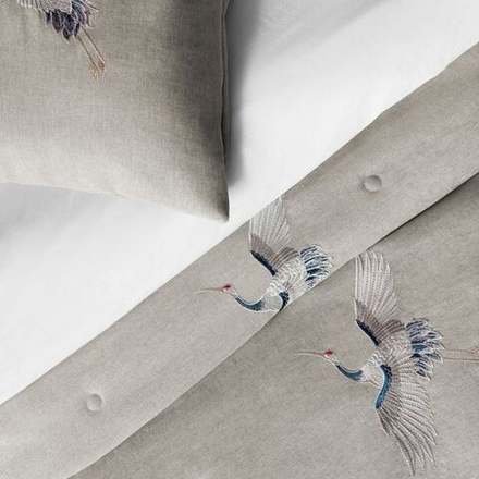 Покрывало с вышивкой АННКА (арт. BL02-295-03) - серое