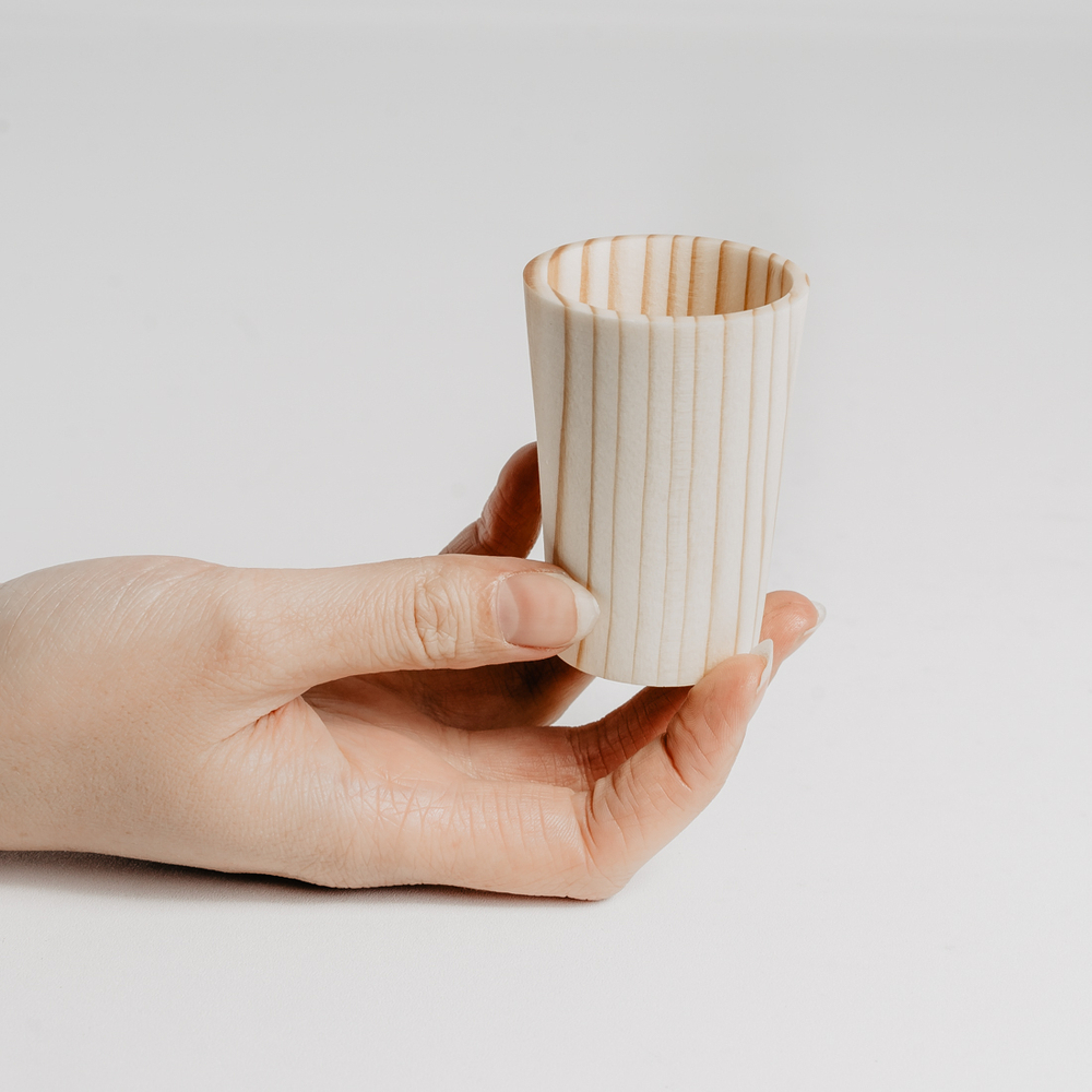 Набор деревянных рюмок 3 шт. из древесины пихты. R23