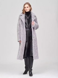 Шуба женская Чебурашка Тедди, серая, SilverFox