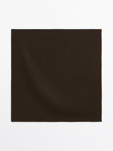Massimo Dutti Однотонная льняная бандана - limited edition, коричневый