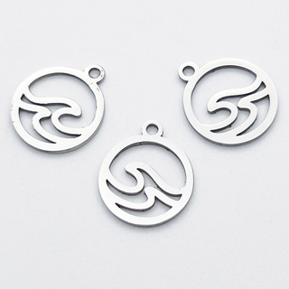 Подвеска Волна, сталь, размер 14*12 мм, цена за 1 шт