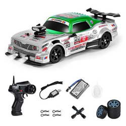 Радиоуправляемая машина для дрифта HB Ford Mustang (4WD, свет, пар, акб, 1:16) - SC16A08-1 серо-зеленый