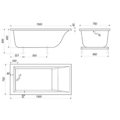 Эстет Дельта Ванна гидро-аэромассажная 150х70 матовая