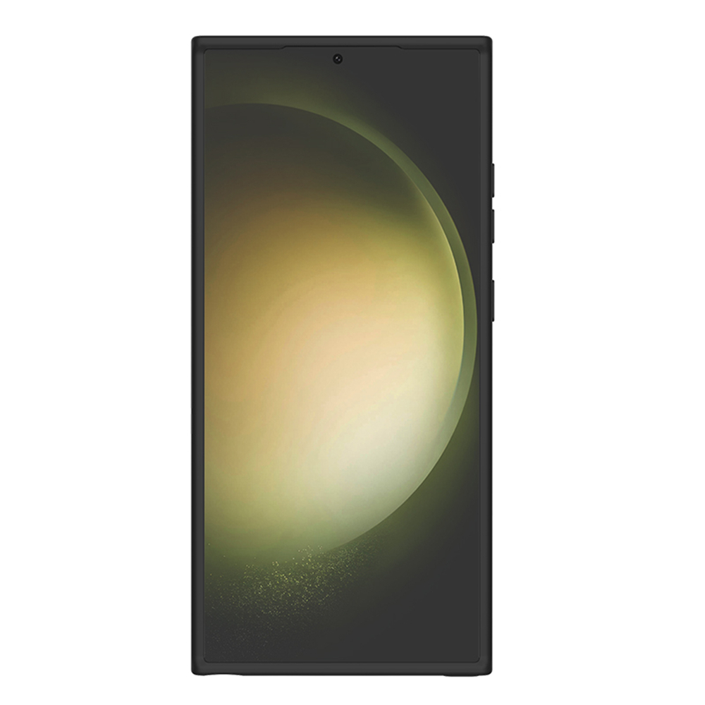 Чехол от Nillkin покрытый мягким силиконом для смартфона Samsung Galaxy S24 Ultra, серия CamShield Silky Prop Silicone Case (с металлической откидной крышкой)