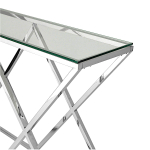 Консольный столик LA ALTA LIVIA прозрачное стекло 120*40, каркас хром