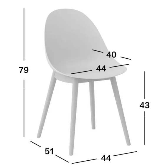 Стул Vid серый, с деревянными ножками