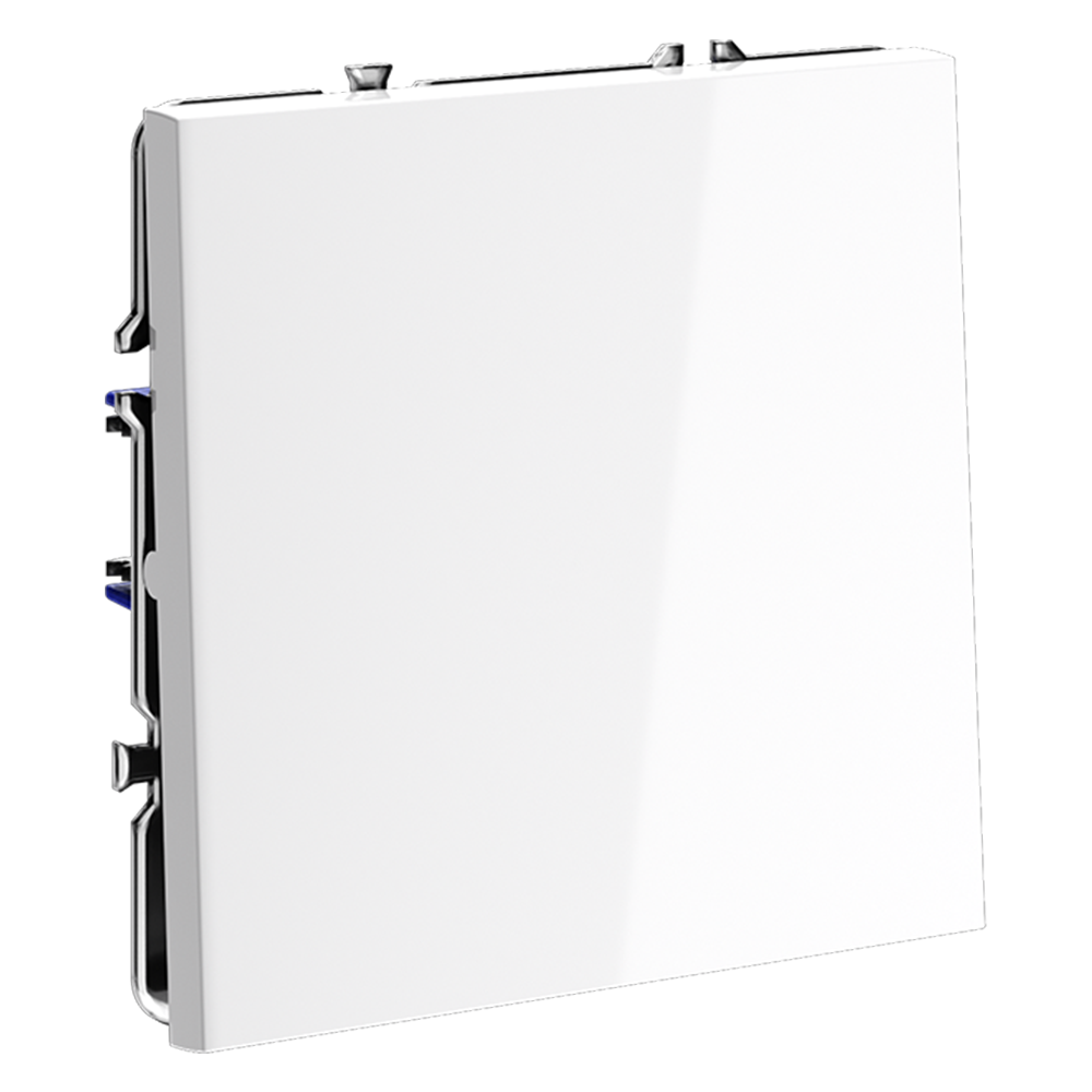 Выключатель с самовозвратом встраиваемый VOLTUM S70 одноклавишный 10А, (белый глянцевый)