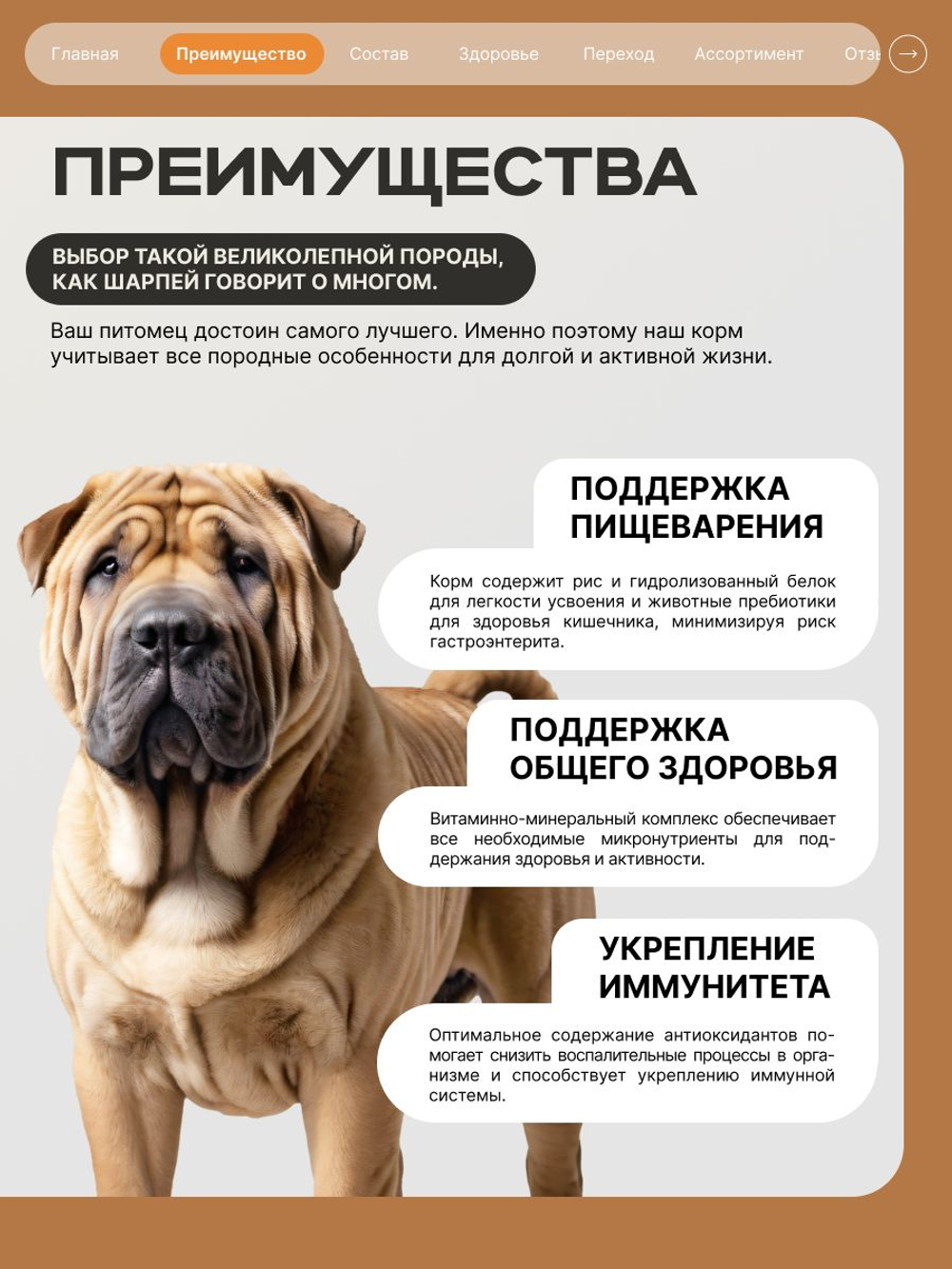 Корм сухой для взрослых собак породы Шарпей, премиум полнорационный комплекс, с индейкой, 2,5 кг, QUATTRO